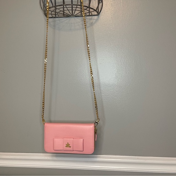 Prada Light Pink Bow Saffiano Leather Zippy Wallet - Picture 14 of 15